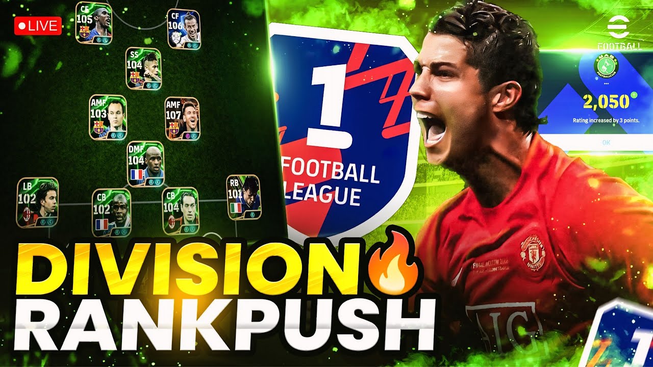 Division Rank push in main account  & Subscriber Friendly #efootball LIVE 🛑