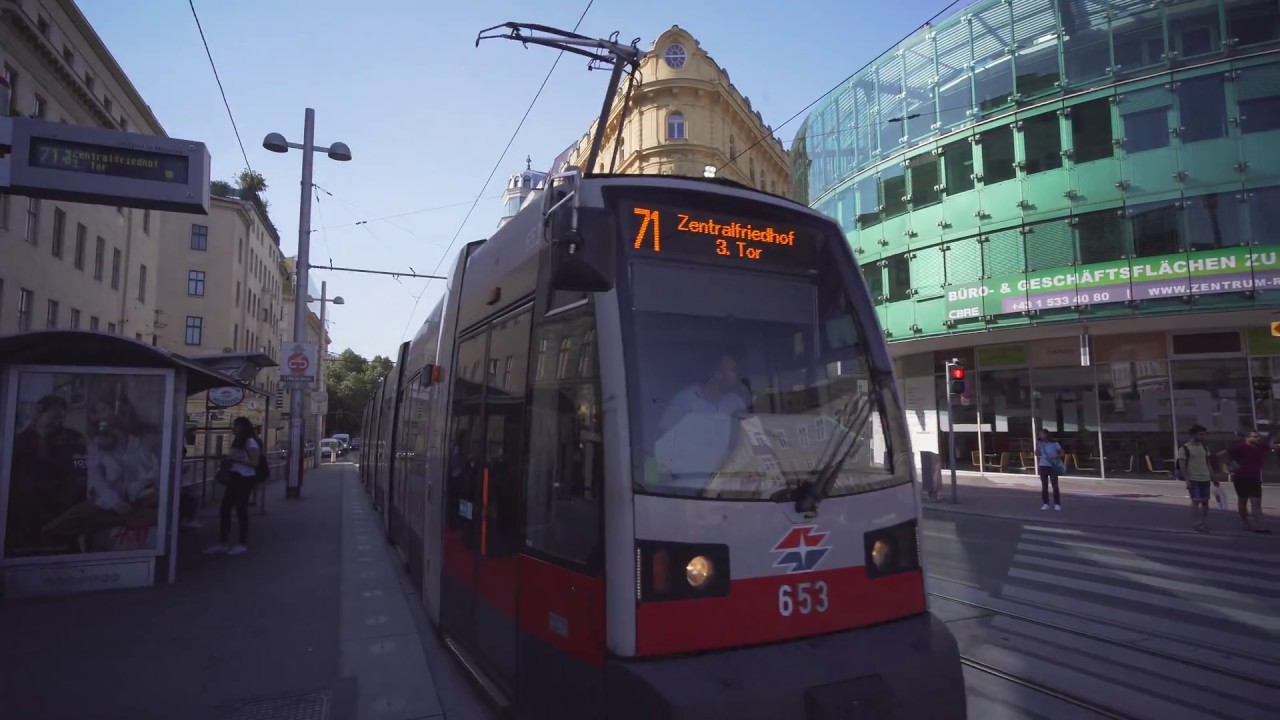 Austria, Vienna, tram 71 ride from Börse to Rennweg