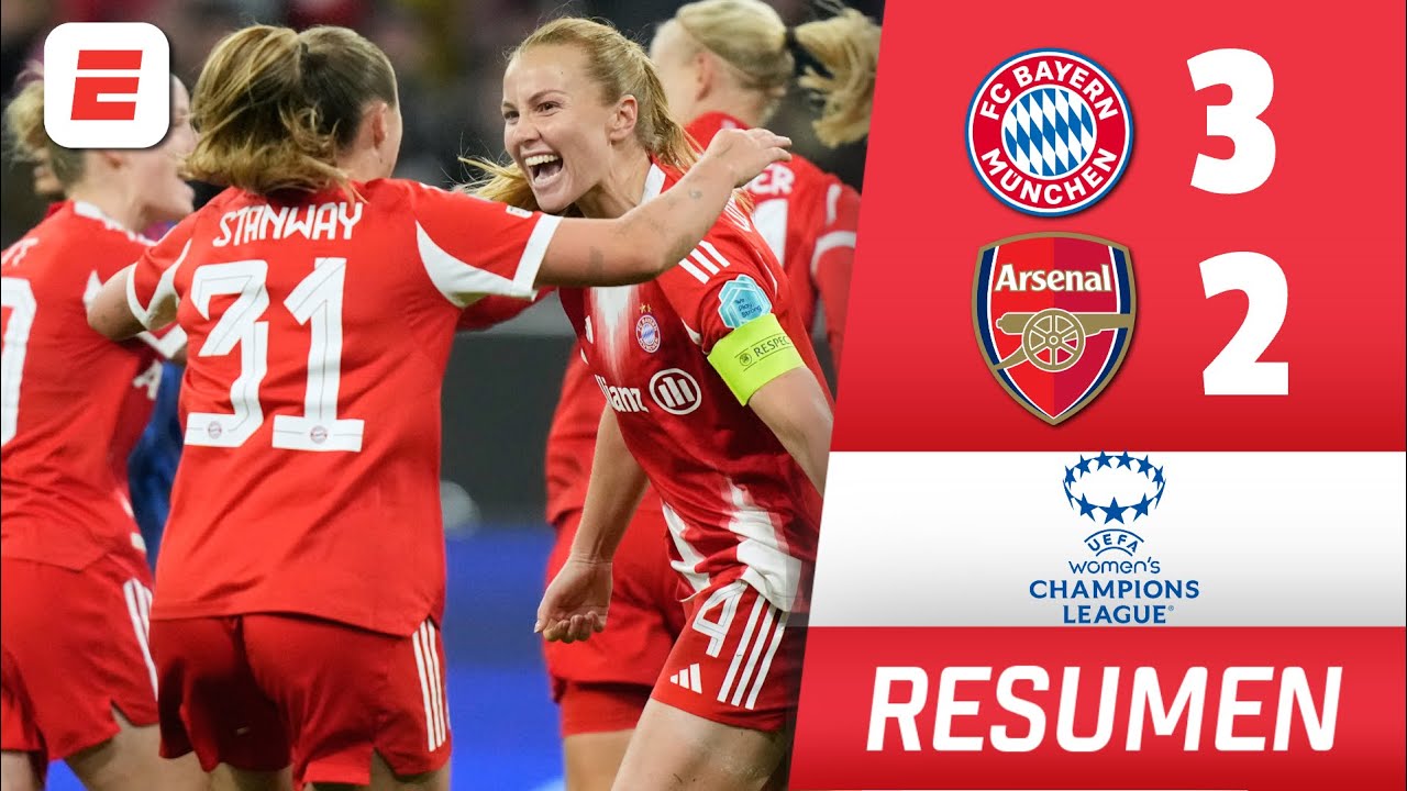 REMONTADA BRUTAL del Bayern Munich 3-2 vs Arsenal | Highlights | Champions League Femenina