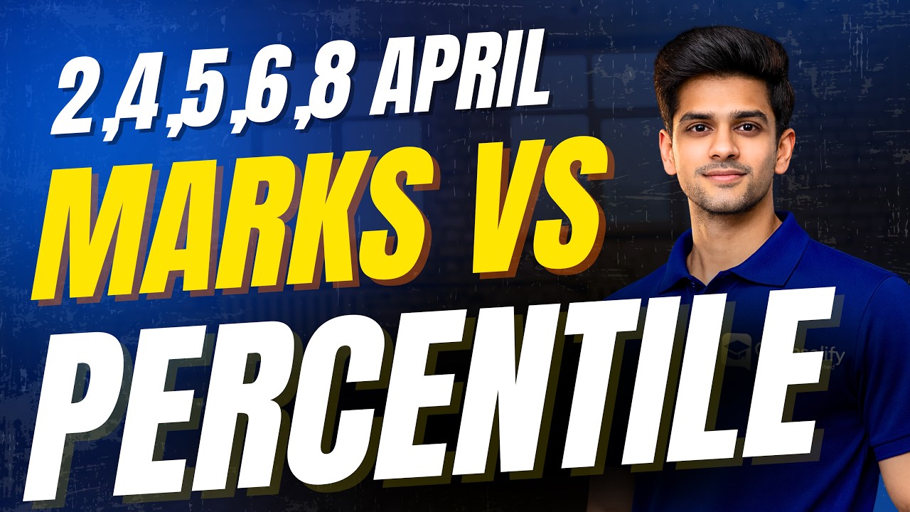 2,4,5,6 & 8 APRIL Marks Vs Percentile JEE Mains 2026 April Attempt | Cutoff JEE Mains 2026 #jee2026