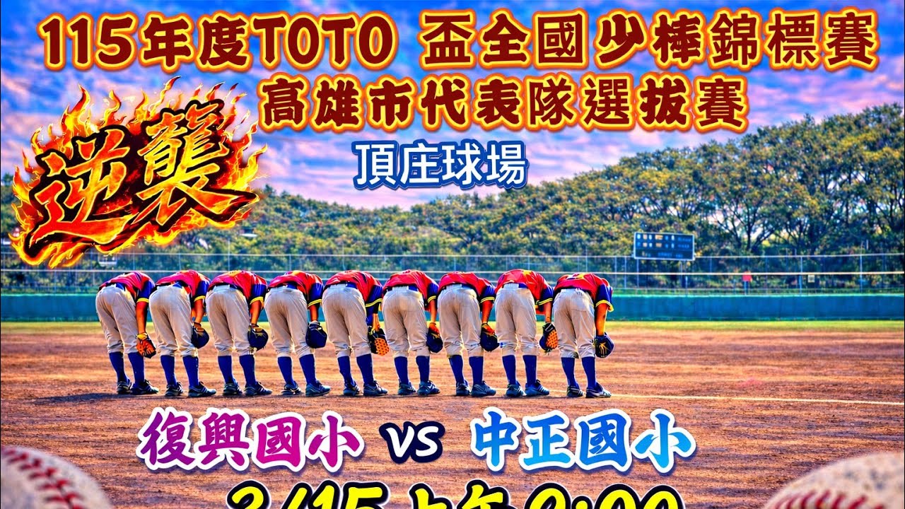 TOTO盃全國少棒錦標賽（高雄代表隊選拔賽）：復興國小 VS 高雄中正