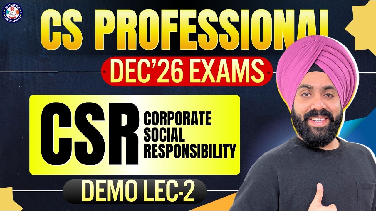📚 CS Professional Dec 2026 Preparation 🚀 | CSR 🌱 Demo Lecture-2  | Start Your Journey 🎯
