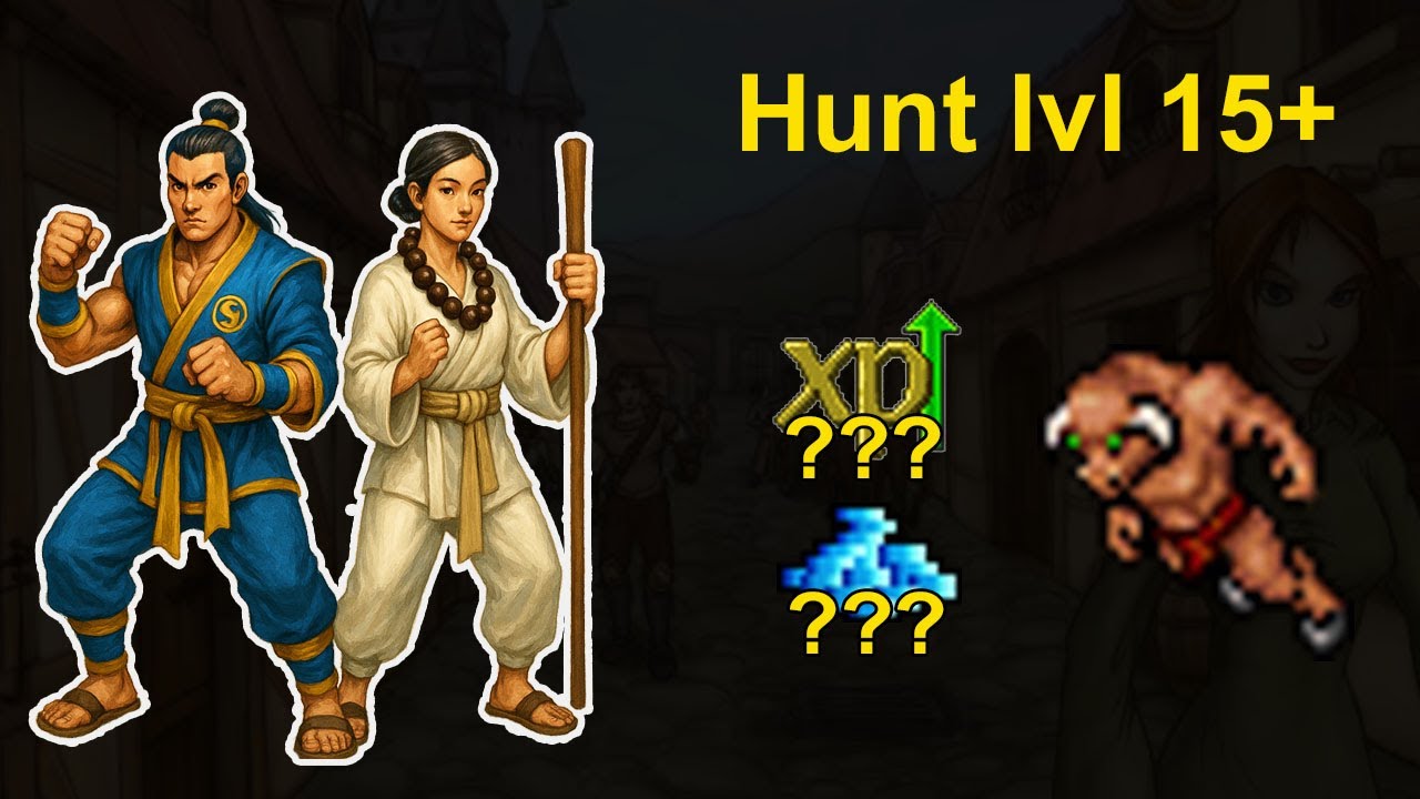 Tibia - Hunt para Monk Lvl 15+ nos Minotaur em Darashia | Até 125K de XP/H