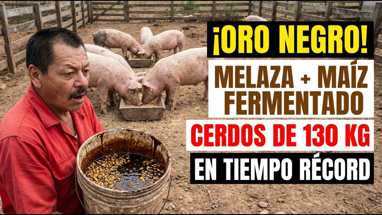 ¡Oro negro! El truco de la melaza y maiz fermentado para cerdos de 130 kg en tiempo récord
