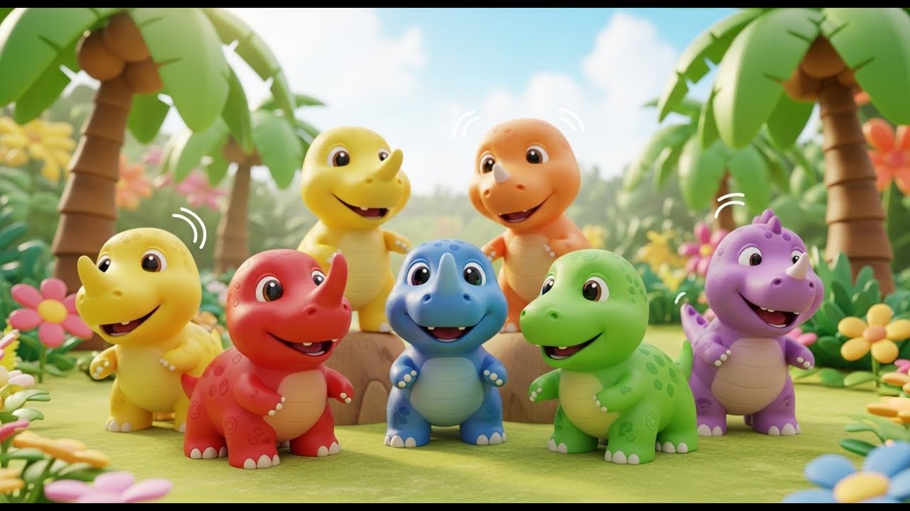 Six Little Toy Dinosaurs Stomp Stomp Stomp | Dinosaur Song & Counting for Kids