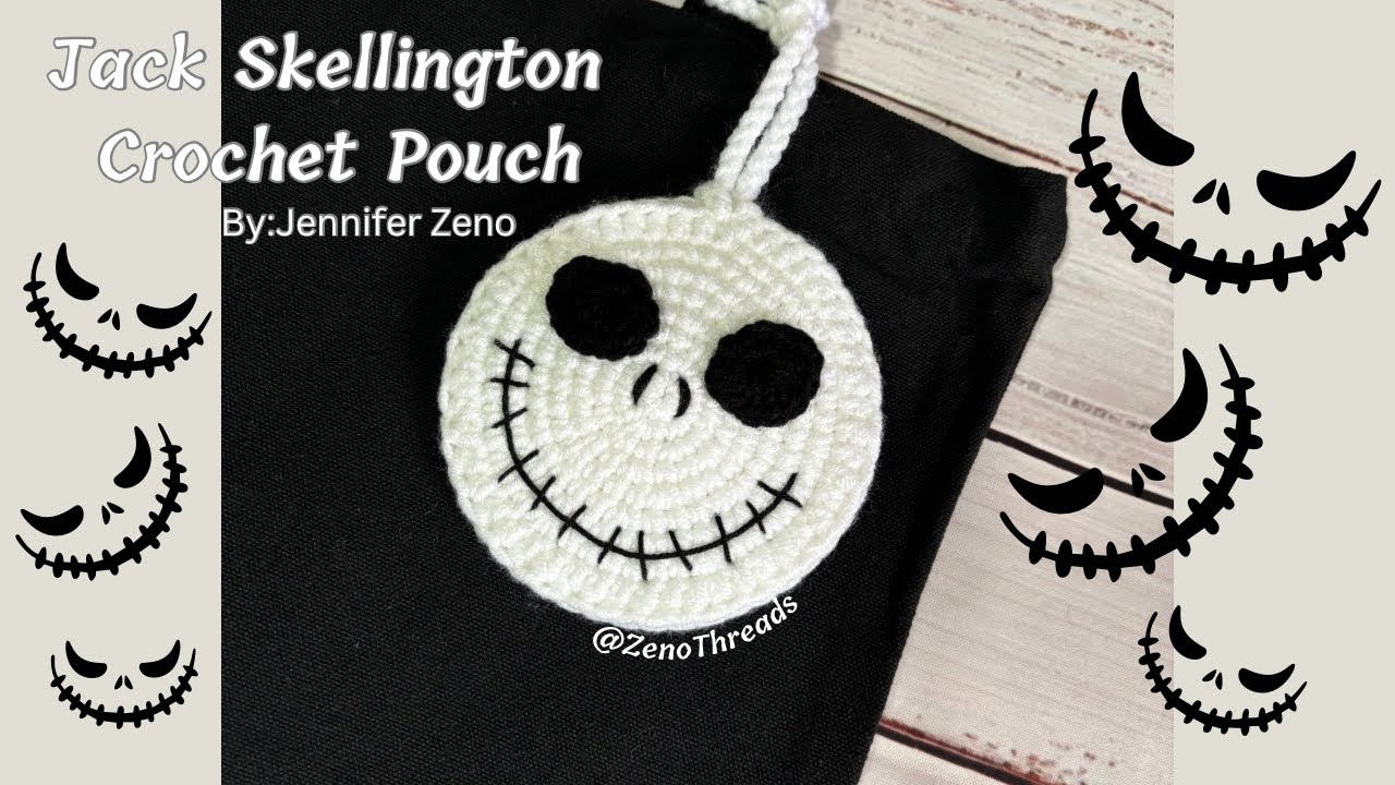 Crochet Jack Skellington Bag Charm | Pouch