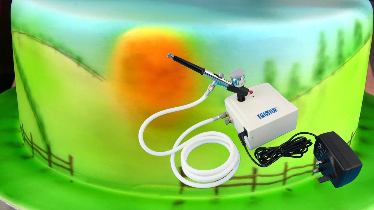 How to Make .: Rural Scene Cake using Airbrush Compressor Kit (PME)