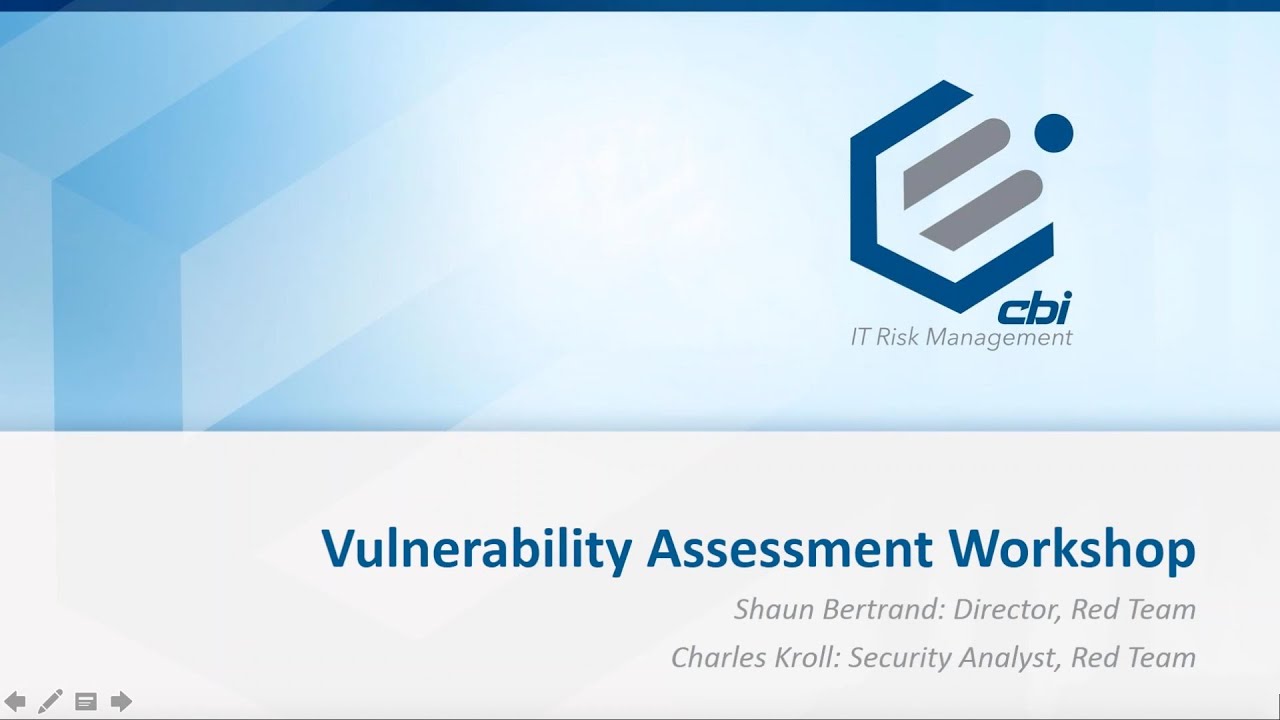 CBI Webinar | Vulnerability Management Workshop