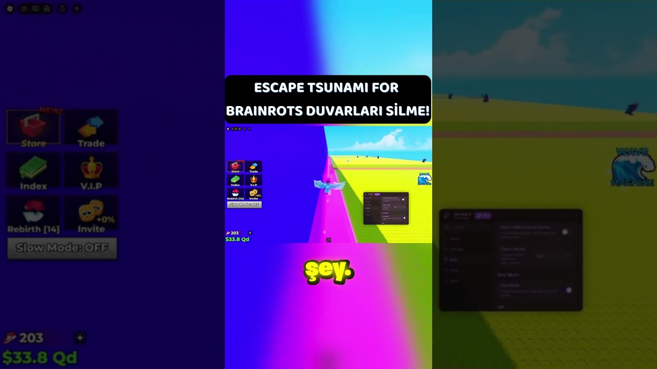🌊 T&Uuml;M DUVARLARI SİLME HİLESİ! Escape Tsunami For Brainrots Script (Free Vip)  #roblox #robloxshorts