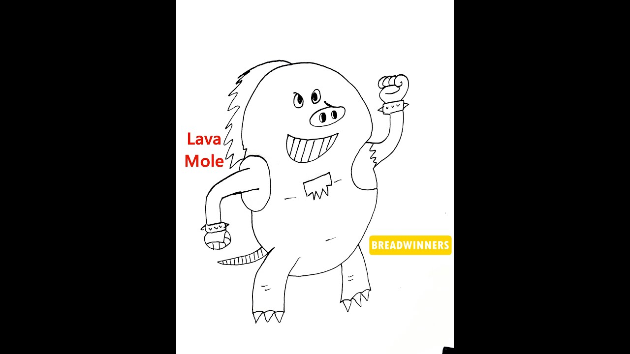 How to Draw Lava Mole from Breadwinners animation step by step | #shorts