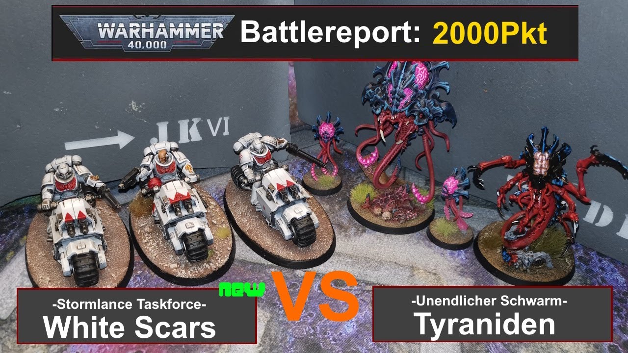 Warhammer 40k Battle Report: *new*White Scars vs.Tyraniden 2000 Pkt. 10. Edi deutsch