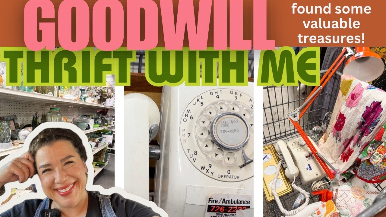 Rotary Phones and Lots of Laughs  | THRIFT WITH ME | Mid Century Home Decor