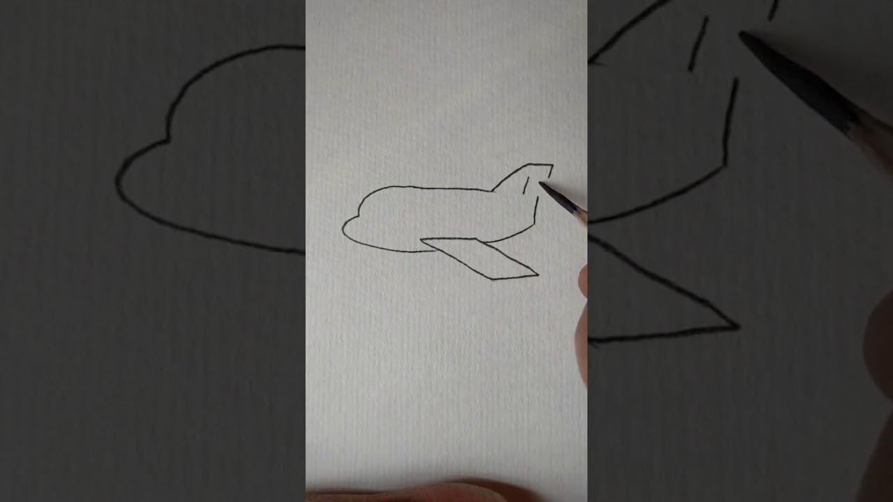How to draw airplane Very easy  (( aircraft plane ))