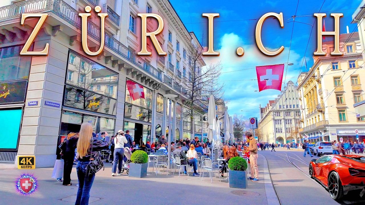 ZURICH SWITZERLAND ✨ My favorite itinerary 4K Roses in fountains / Spring walking tour in Rich City