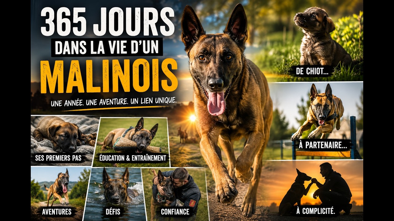 365 JOURS une croissance de CHIEN MALINOIS