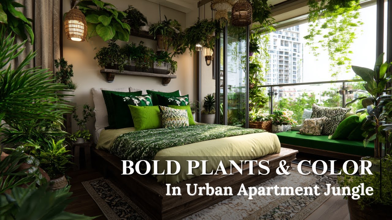 Maximalist Urban Jungle Apartment  | Bold, Lush Plant Decor for Vibrant Small Spaces