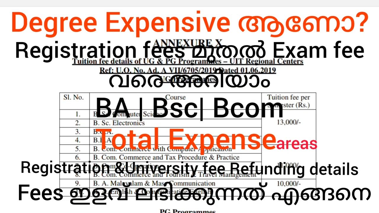 Degree Fees Details | BA | Bsc | Bcom | Fees ഇളവ് ലഭിക്കുന്നത് എങ്ങനെ? | Degree Admission 2023