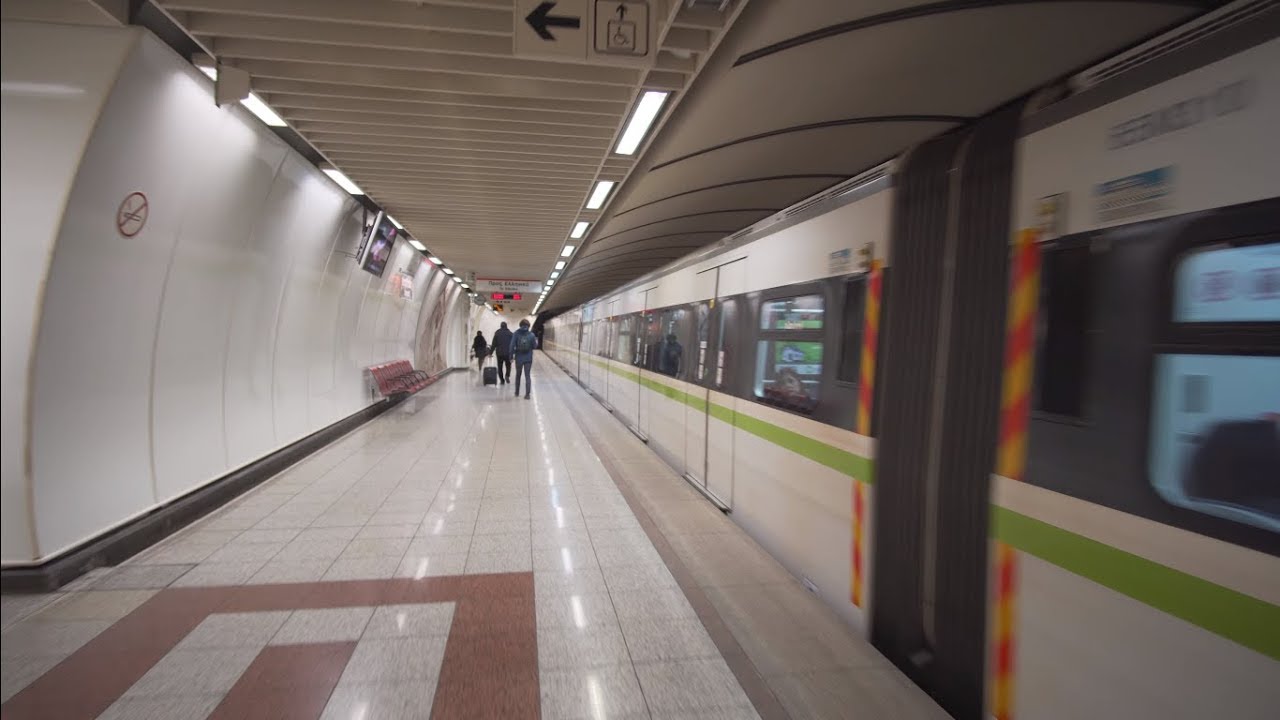Greece, Athens, metro ride from Syntagma to Akropoli, 3X escalator