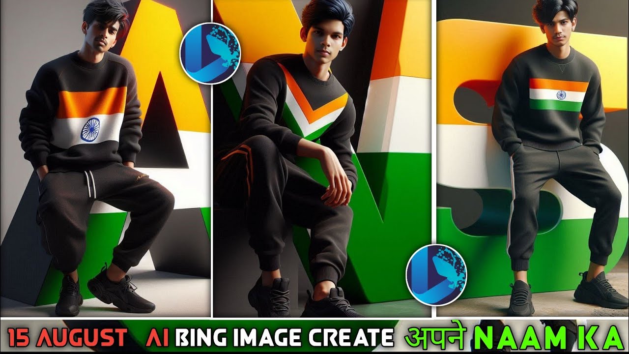 15 August 3D Name First Letter Ai Photo Editing// 15 August Independence day 2024