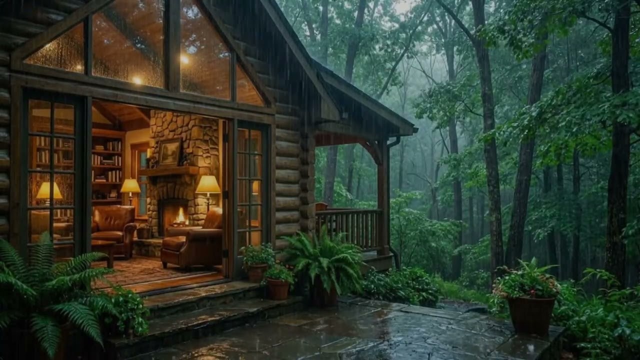 Relaxing Rain in a Forest at Night 🌲 | Calm Your Mind and Fall Asleep Faster with Gentle Rain Sound