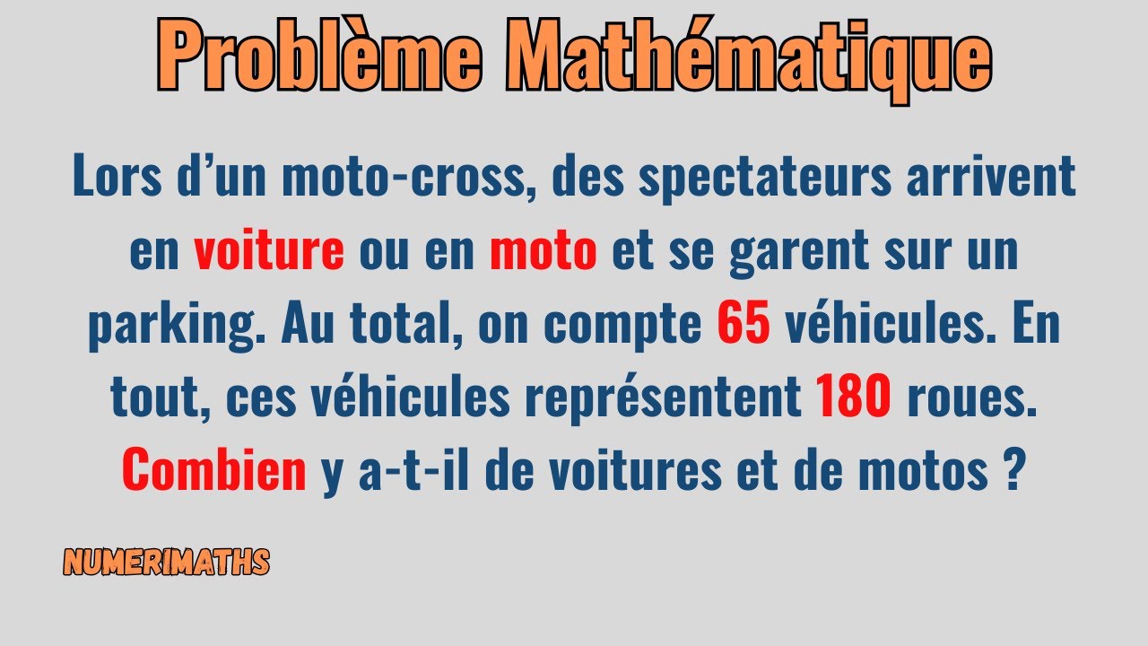 Voitures ou motos : sauras-tu résoudre ce casse-tête ? 🏍️🚗