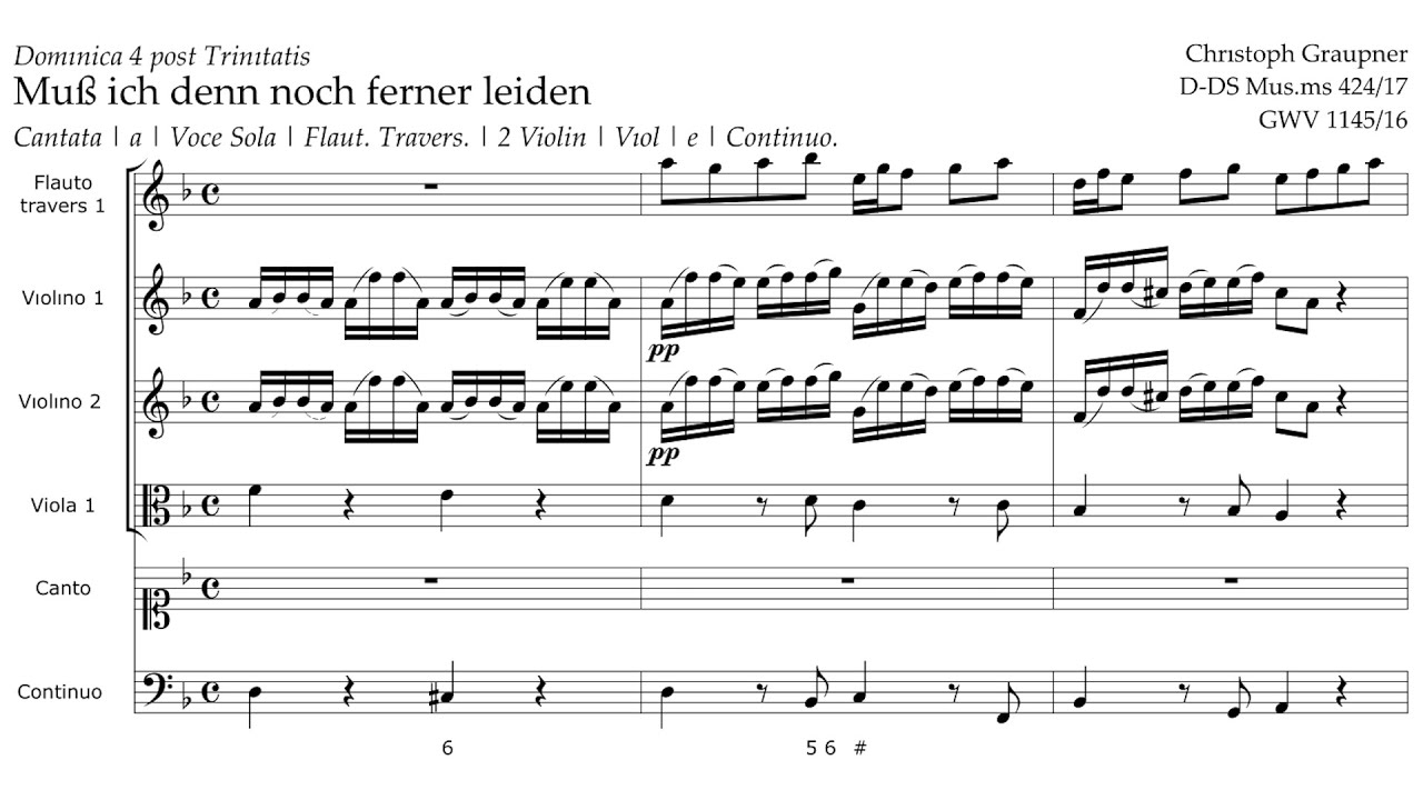 Graupner - Muß ich denn noch ferner leiden, GWV 1145/16