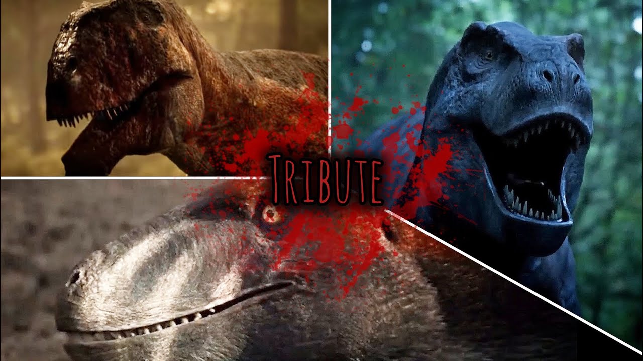 2025 walking with dinosaurs tribute tyrannosaurus Rex and carcharodontosaurus and utahraptor