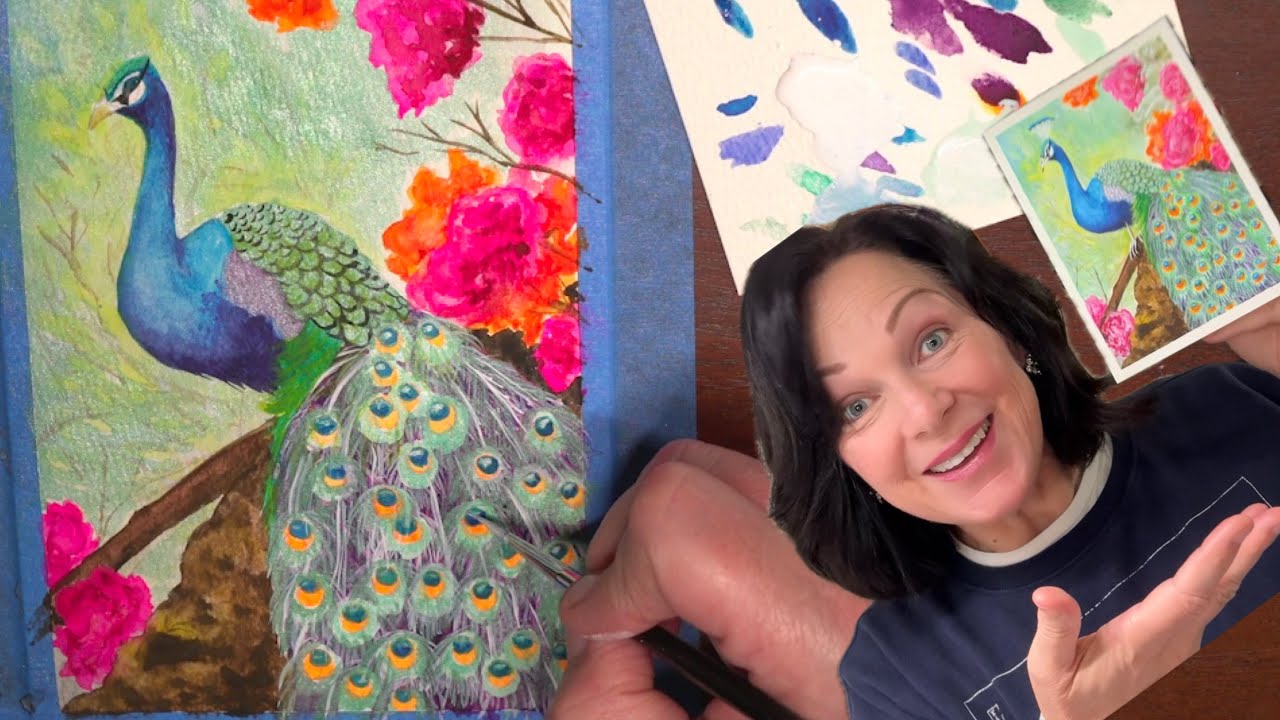 Painting With Joyful Color | Peacock Watercolor Card