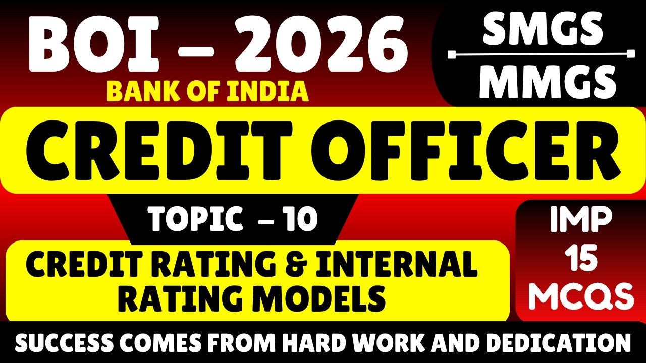 Credit Rating & Rating Models MCQs | Bank of India Credit Officer 2026 | BOI Credit Officer MCQs PDF