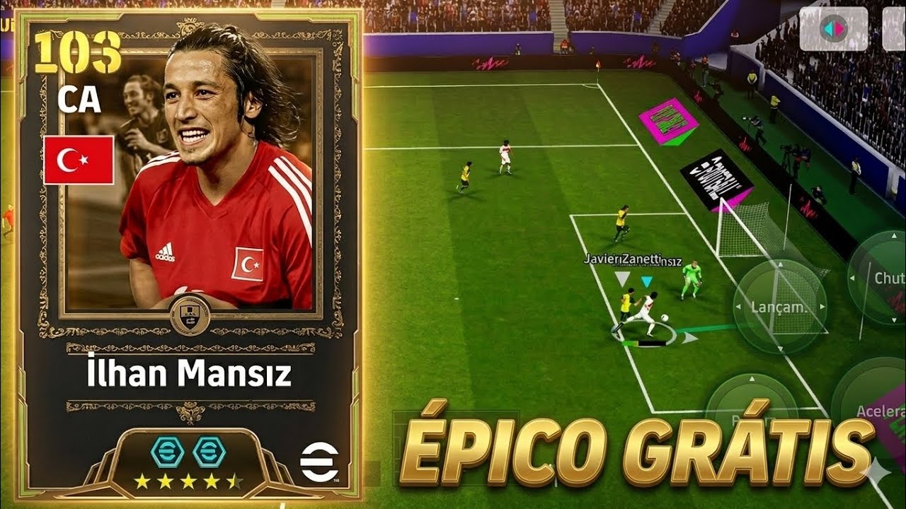 GAMEPLAY COM ÉPICO GRÁTIS DA TURQUIA NO EFOOTBALL MOBILE | ILHAN MANSIZ | REVIEW 