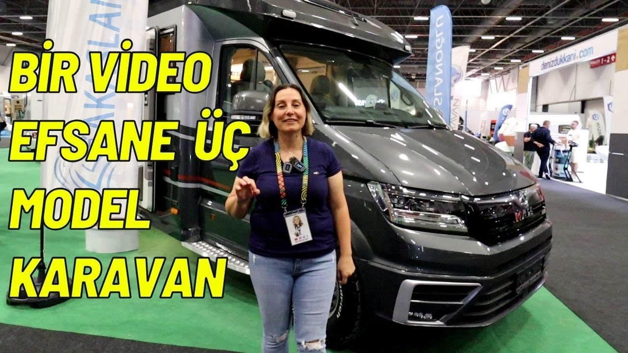 ÜÇ SEMİENTEGRE KARAVAN MODELİ TEK VİDEO BİFAŞ FUARI/AKASLANOĞLU KARAVAN
