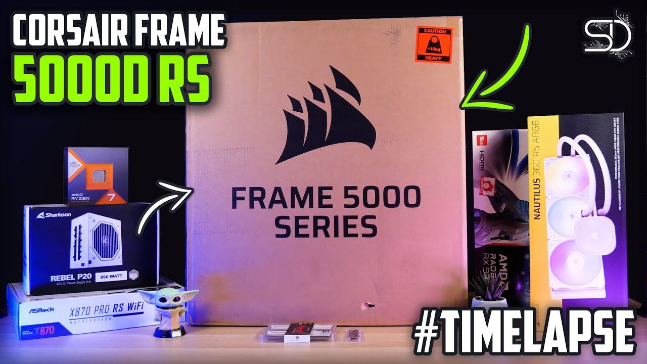 PC BUILD TIME LAPSE - CORSAIR FRAME 5000D RS WHITE (7800X3D + RX 9070 XT)