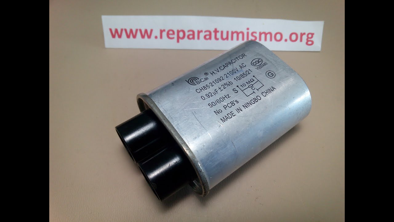 COMO COMPROBAR CONDENSADOR - CAPACITOR DE  MICROONDAS CON CABLE CASERO