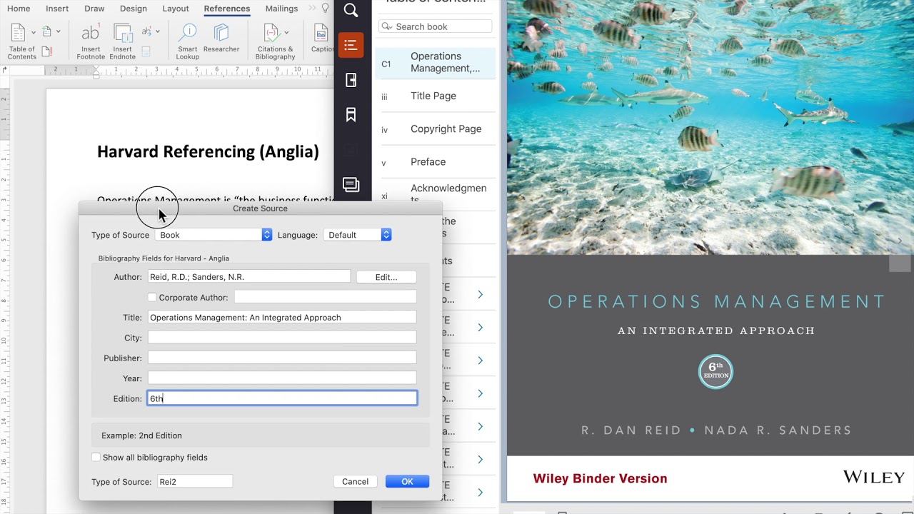 Harvard Referencing (Anglia) using MS Word
