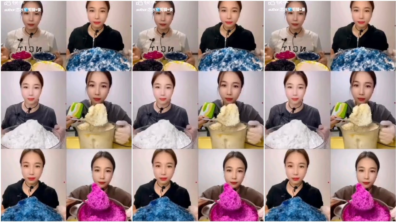 || only bites|QIAN'S COLOURFUL ICE BIG AND MINI BOWLS|BLENDER ICE EATING||