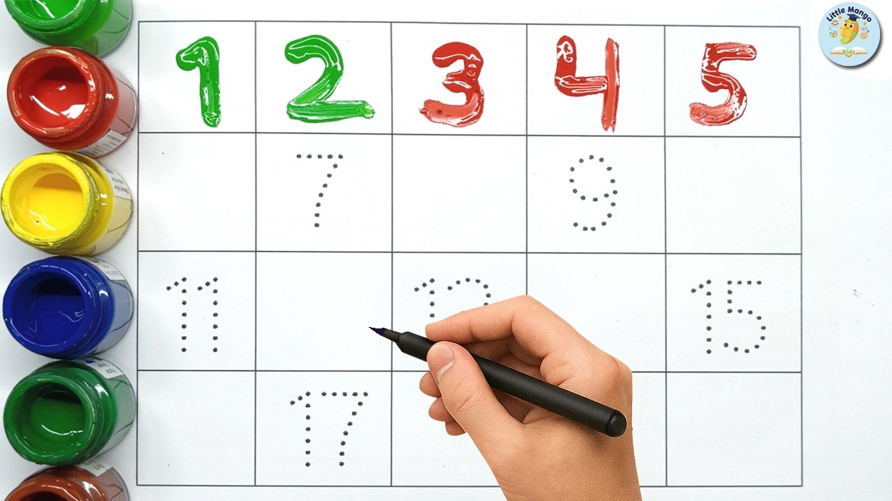 Learn Numbers 1 to 20 for Kids 🎨 | Number Tracing & Counting Fun | Preschool Learning