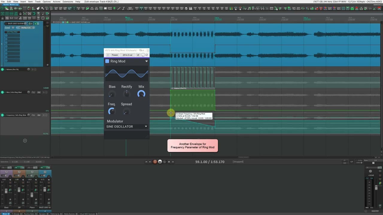 Stutter & Ring Mod Effect on Dist Guitar in Reaper