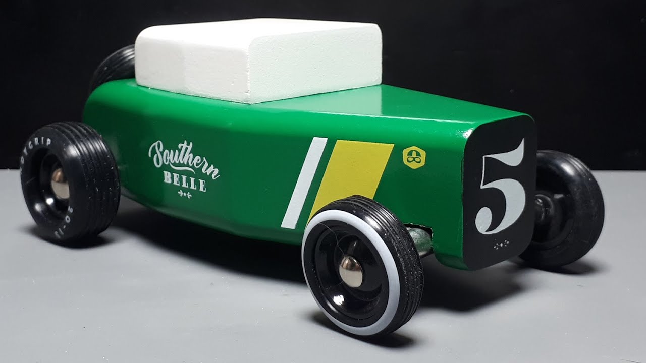 Southern Belle by CandyLab Toys Outlaw Americana wooden roller car toy wood push inertia hotrod