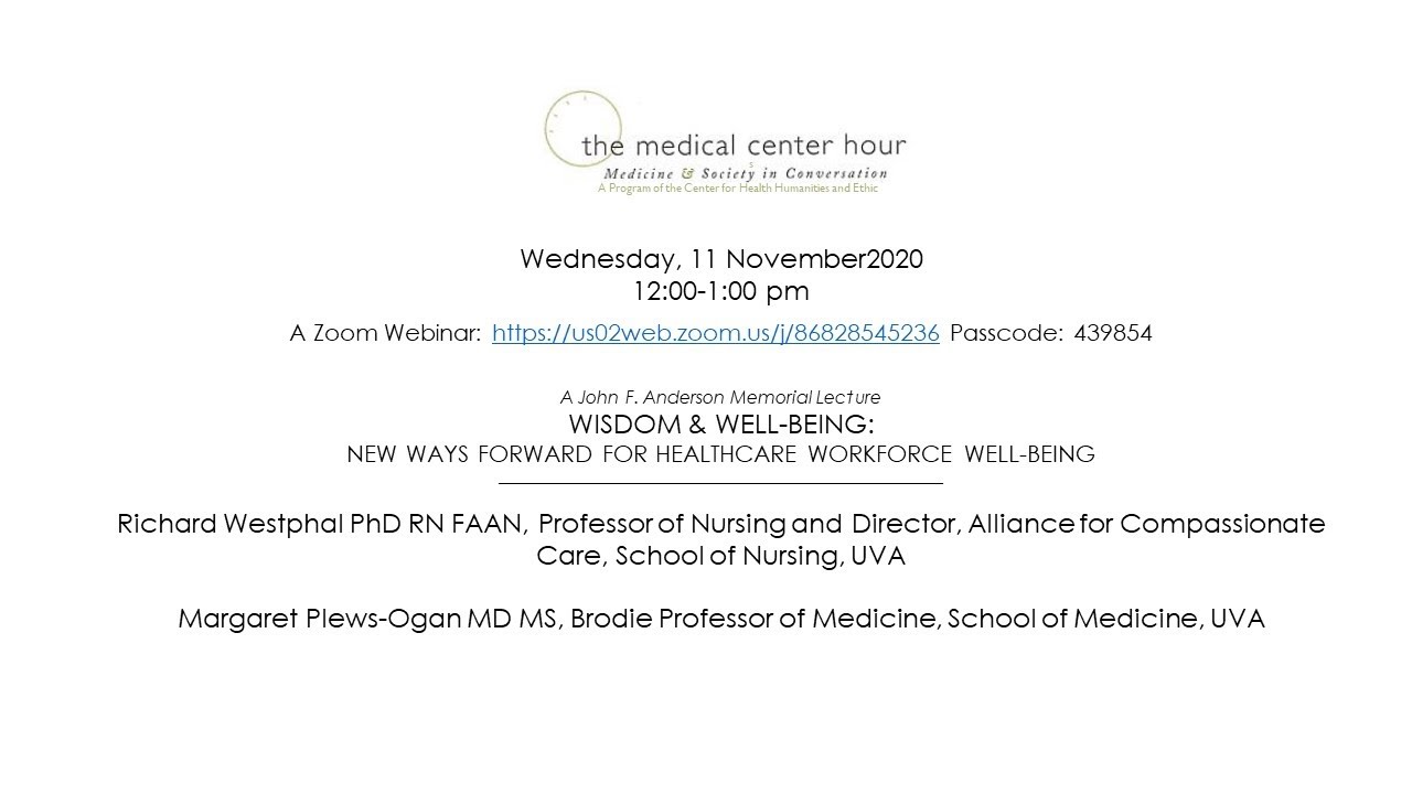 Wisdom & Well-Being: New Ways Forward For Healthcare Workforce Well-Being 11 11 20
