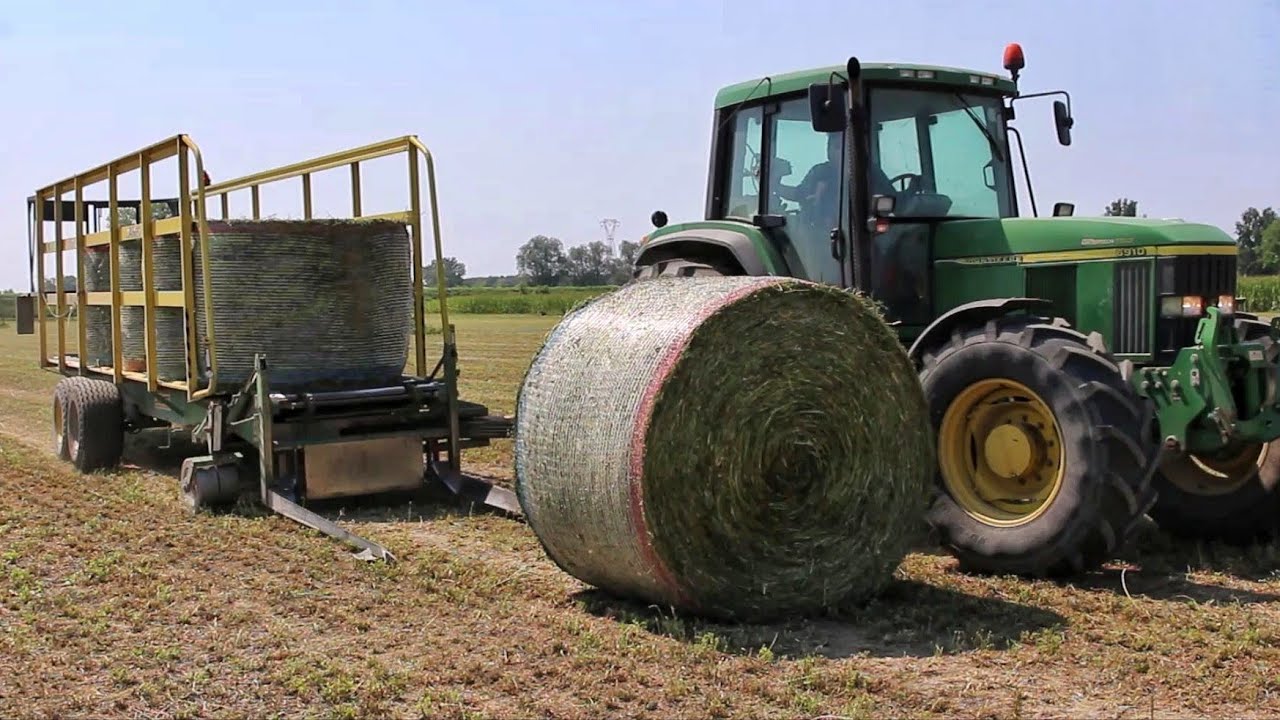 Trasporto e Fasciatura erba Medica | John Deere 6910-6125r/MF 5470
