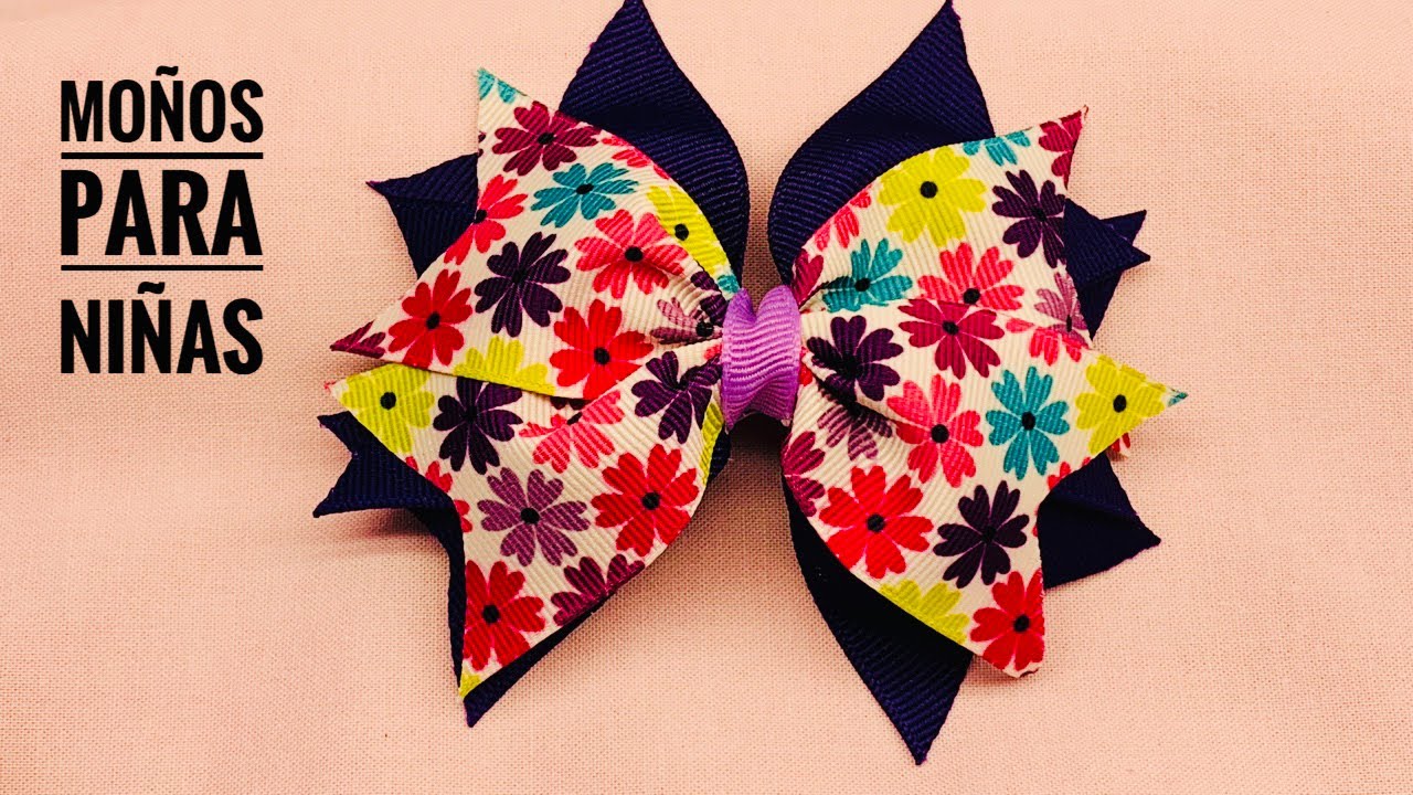 Moño para niñas fácil de picos/lazos para niñas