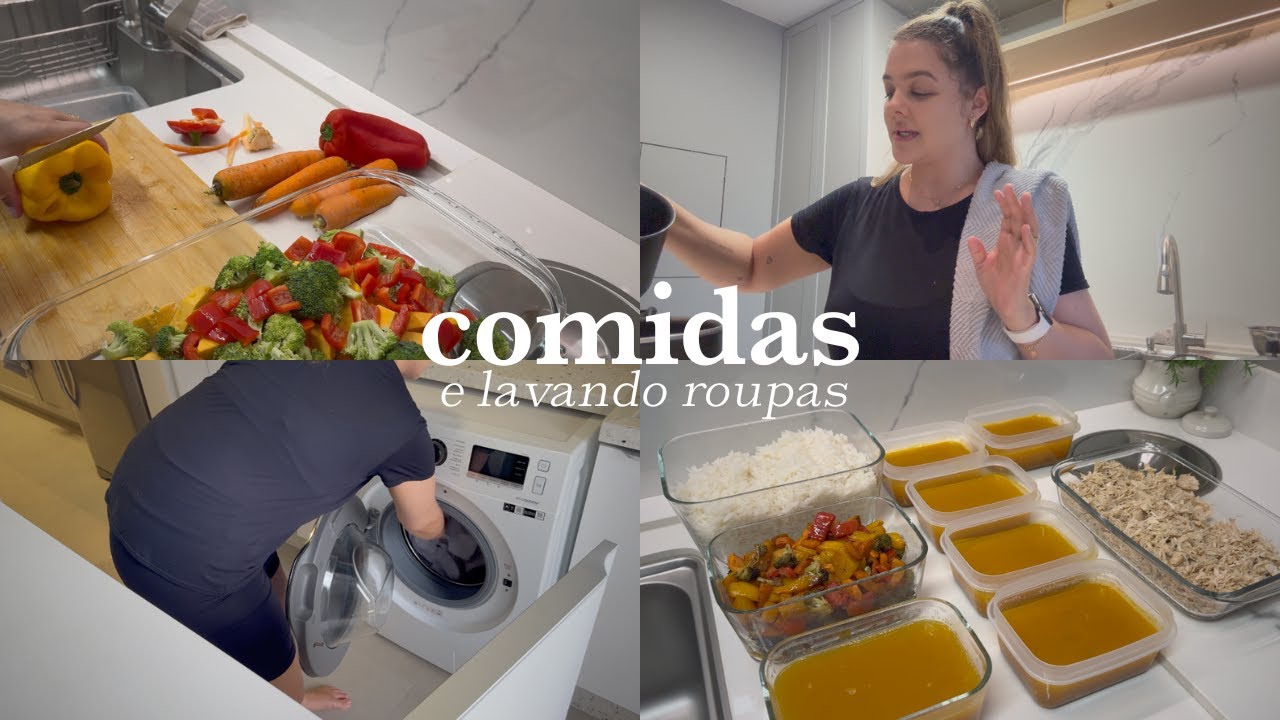 VLOG FAZENDO COMIDA PRA SEMANA SEM CONGELAR | preparando nossa alimentação e lavando roupa.