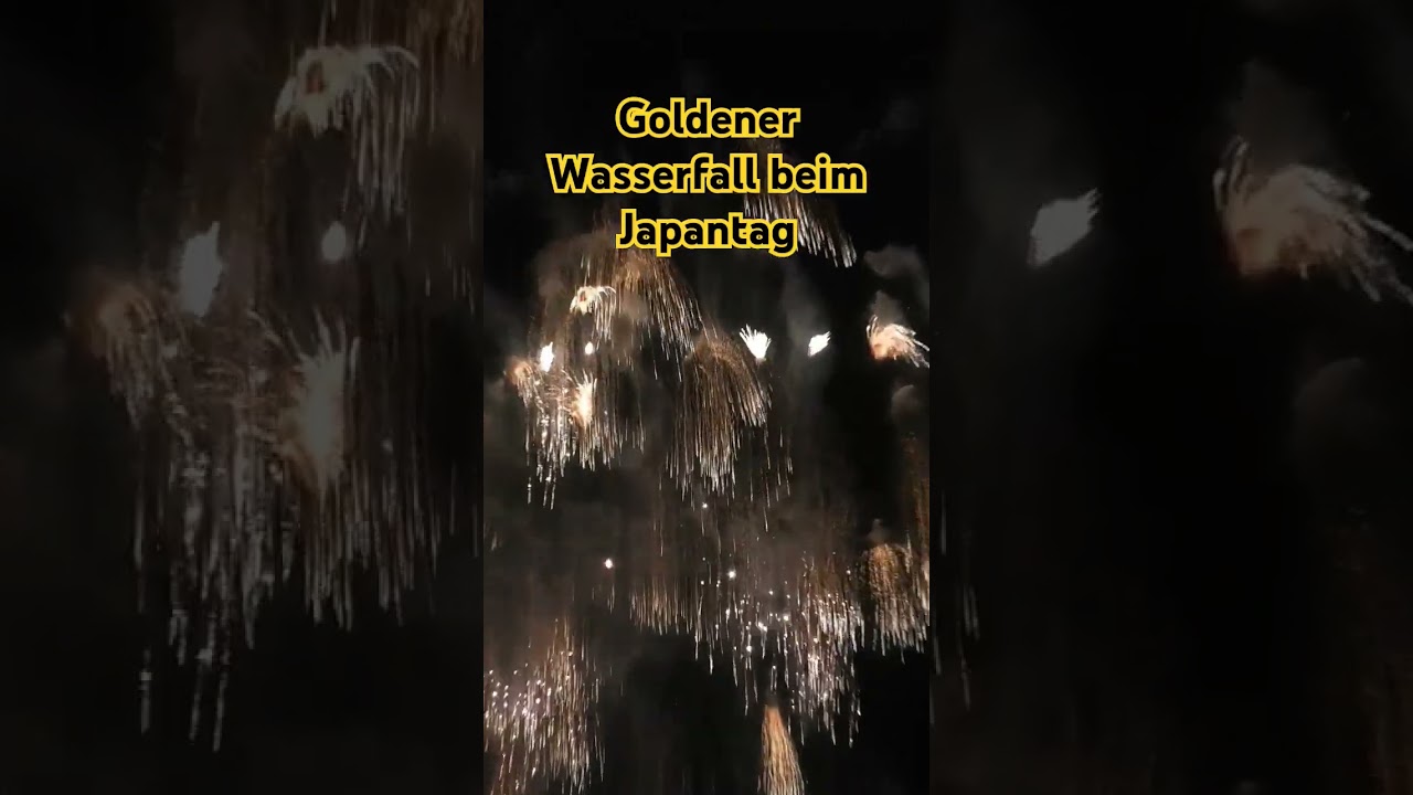 Sehr viele goldene Wasserfallbomben beim Japan Tag D&uuml;sseldorf 2024 #japantag #pyro #fireworks