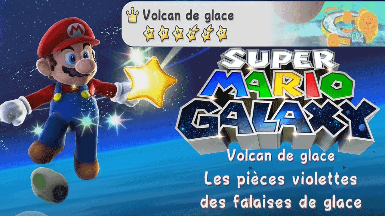 Super Mario Galaxy :L'étoile 5-Niveau: Volcan de glace :Les pièces violettes du volcan de glace - HD