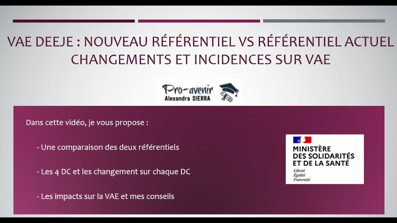 VAE DEEJE : Réforme - Changements et incidences sur VAE (attention nouvelles infos ASP depuis vidéo)