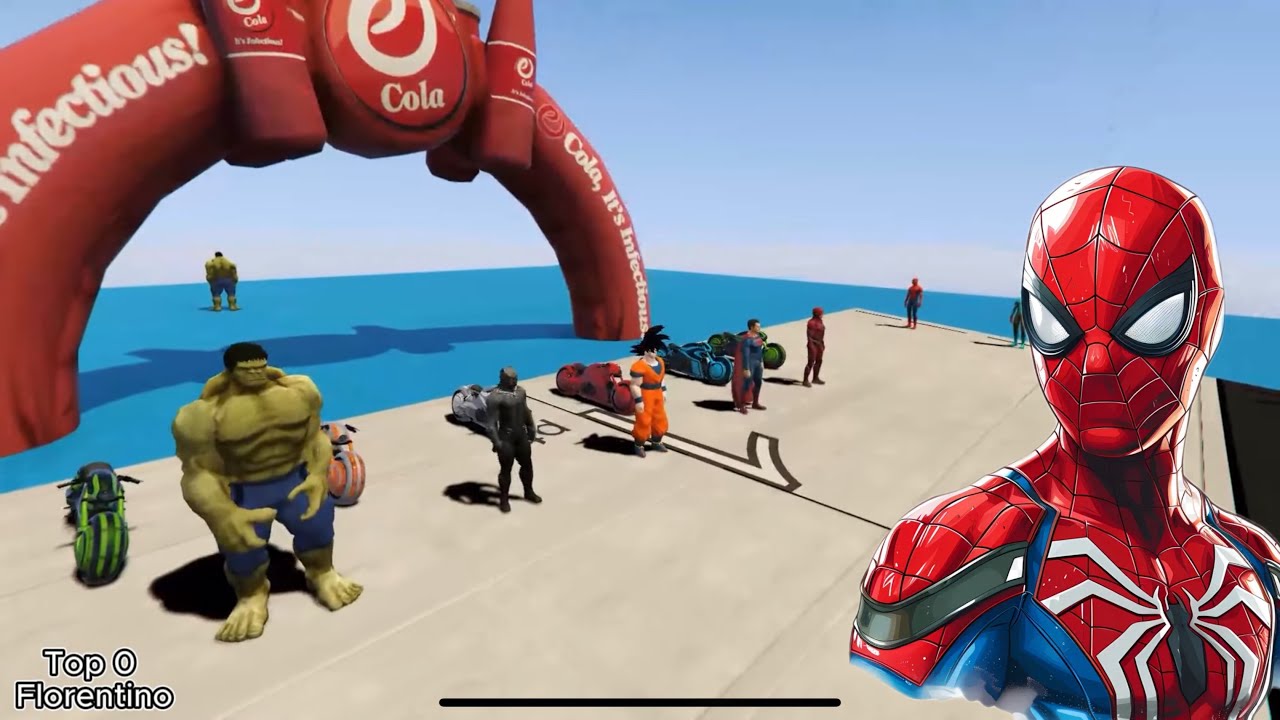 Siêu Nhân Nhện Đua Xe Cùng Người Khổng Lồ 3 Hulk VS Spiderman Racing Car  | GT5