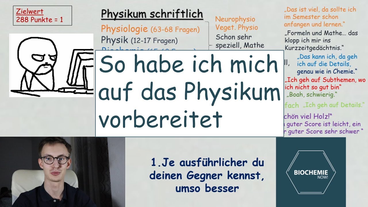 So habe ich mich auf das PHYSIKUM (1. STAATSEXAMEN MEDIZIN) vorbereitet - BiochemieNow