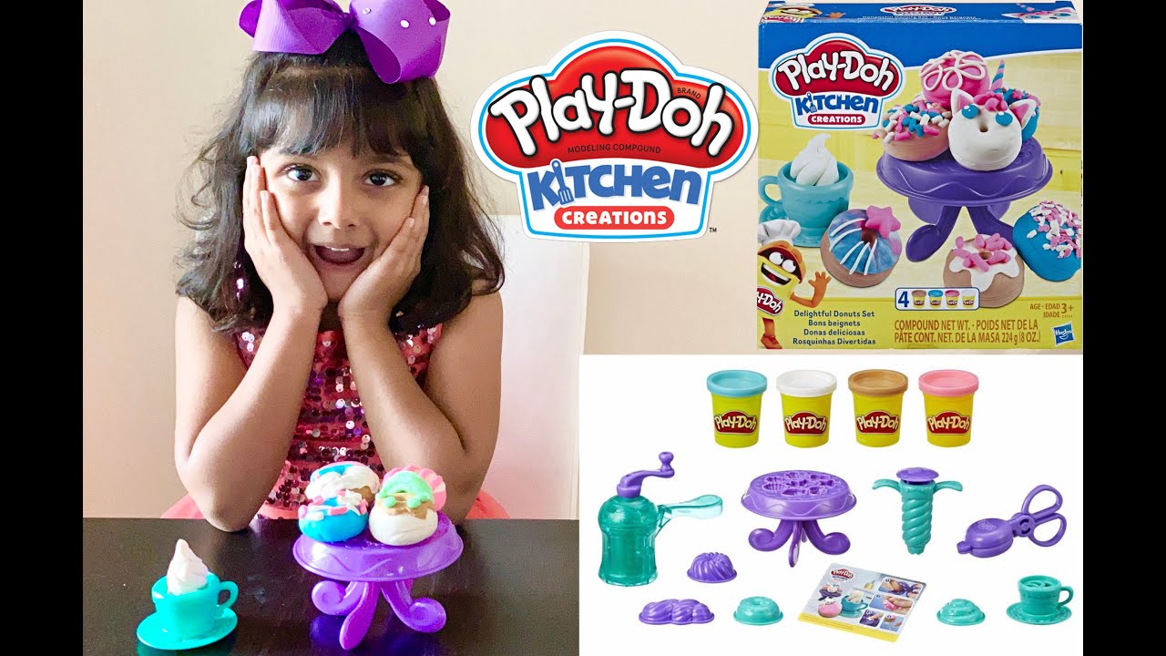 Play-Doh Kitchen Creations Delightful Donuts Set with make silly Sprinkles play dough Unboxing