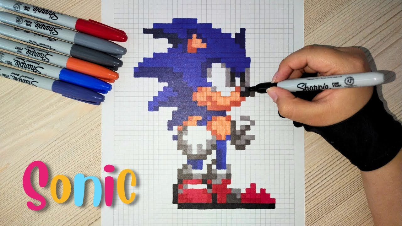 Como dibujar a SONIC en PIXEL ART – Tutorial paso a paso