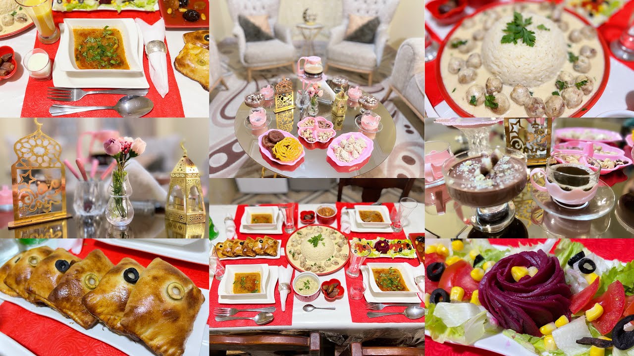 اقتراح طاولة اليوم4طاولة حمراء مفعمة بالحب🥰سهرية وردية بسيطة🌸شاي مرغون الله الله😍وصفات سريعة😋